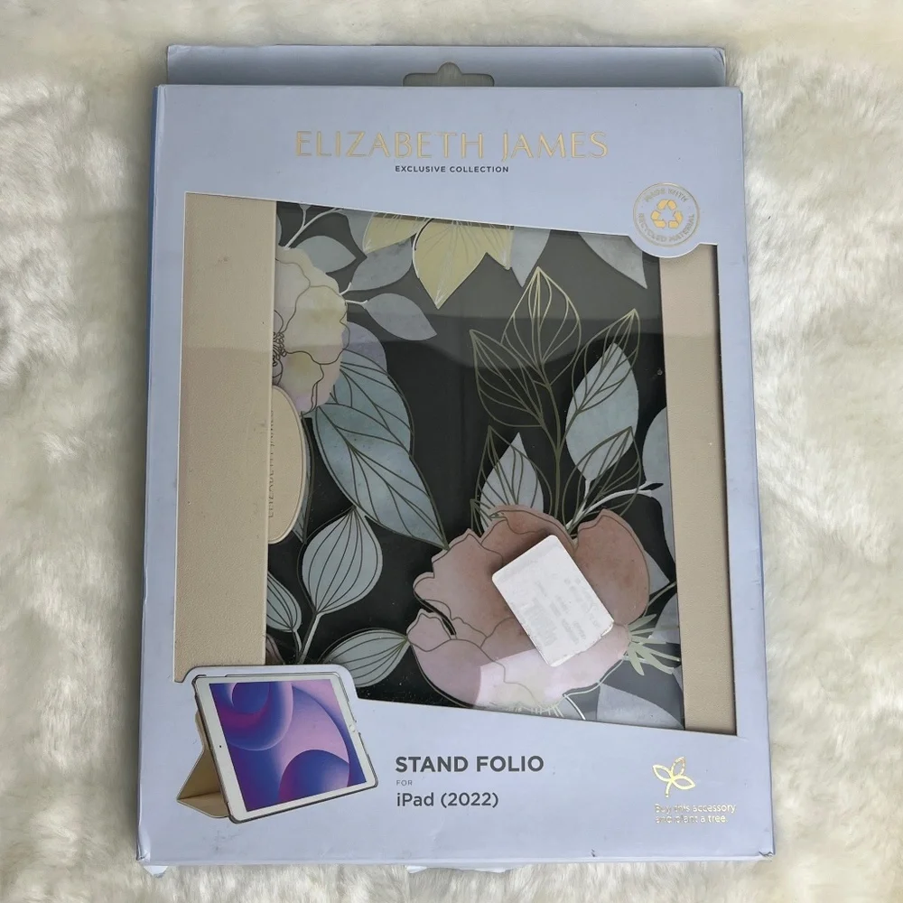 Elizabeth James iPad 10th Gen Stand Folio Protective Case Classy Floral Design